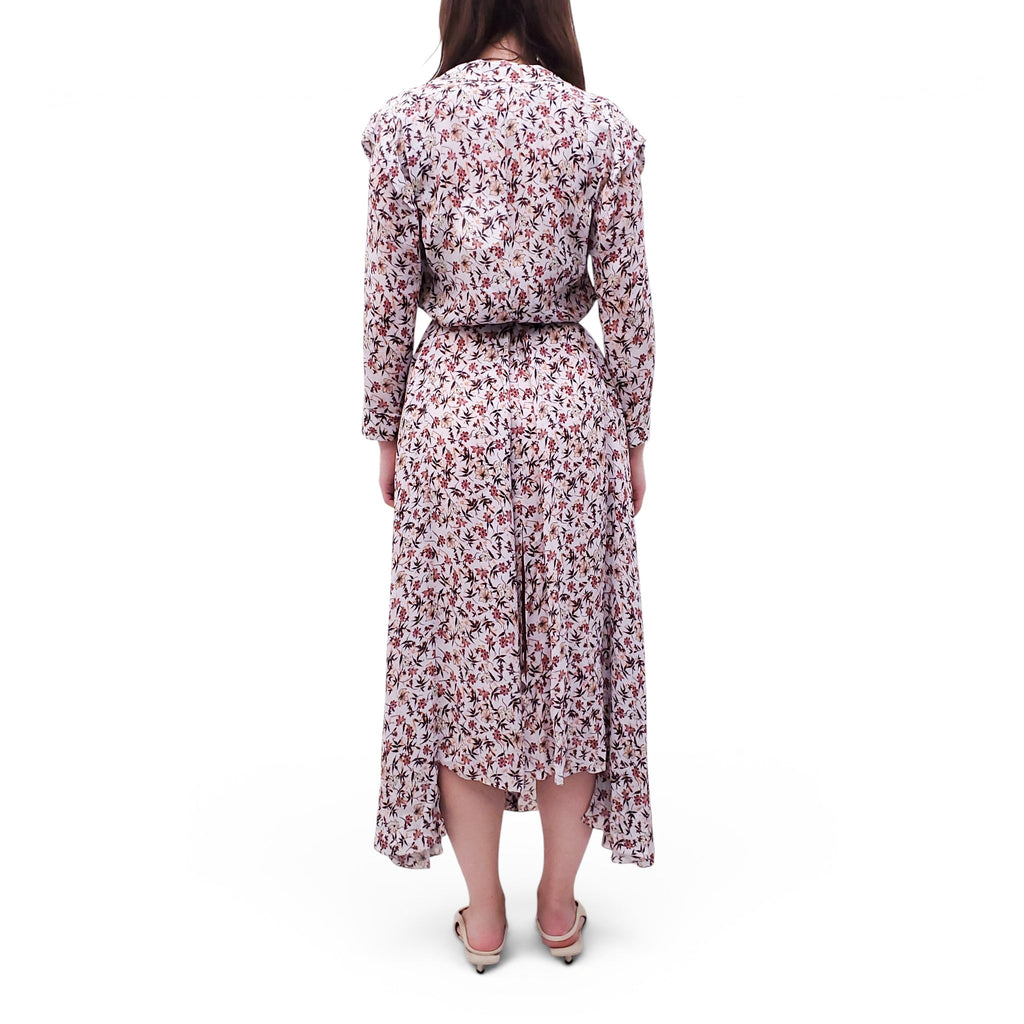 CHLOÉ GREY FLORAL MAXI DRESS - SIZE 34