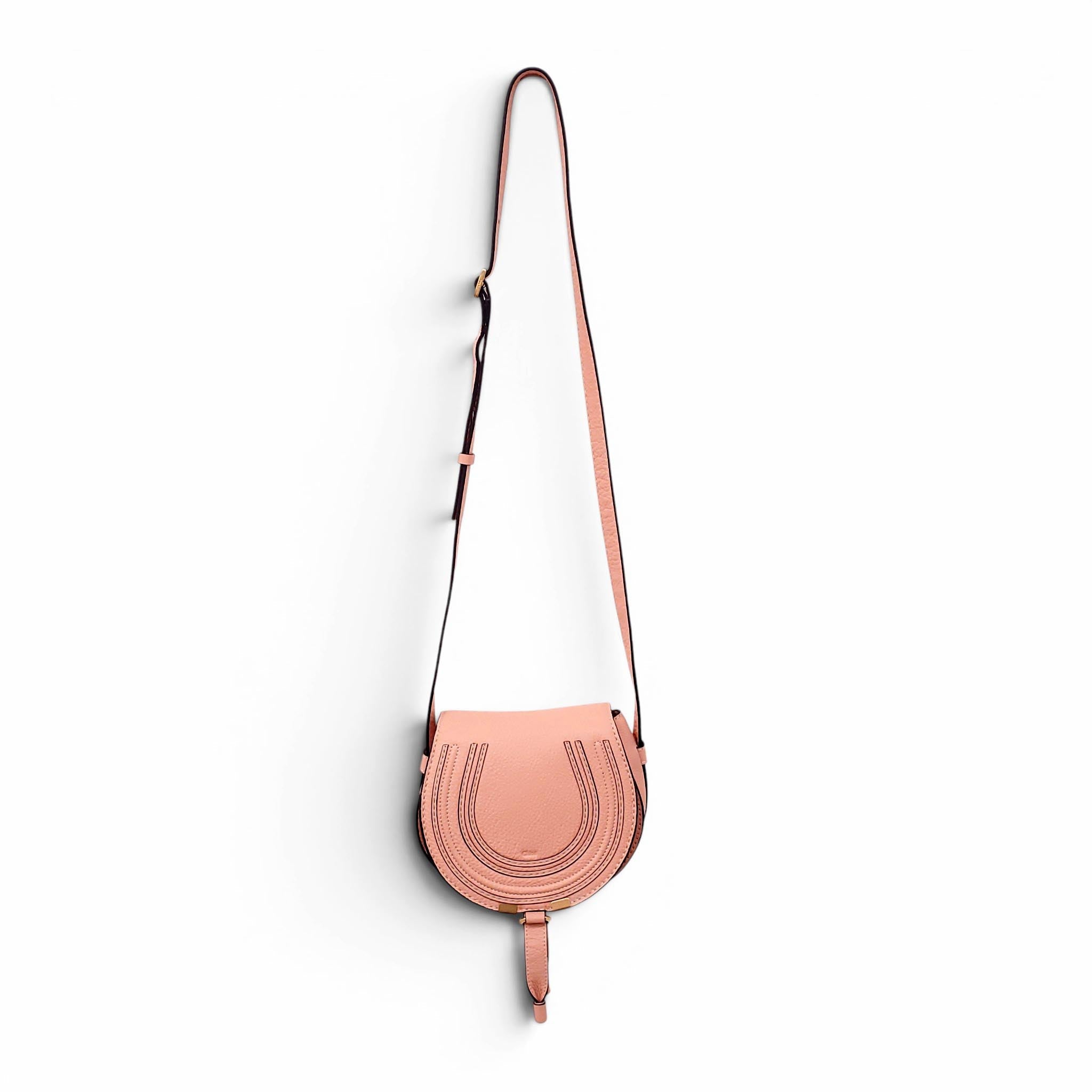 CHLOÉ PEACH SMALL MARCIE CROSSBODY BAG