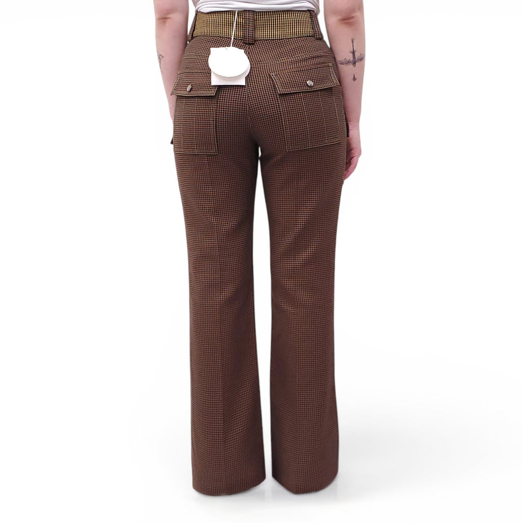 CHLOÉ PLAID CARGO FLARE TROUSERS - SIZE 38