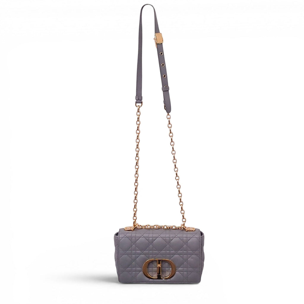 CHRISTIAN DIOR 2021 GREY MEDIUM DIOR CARO BAG