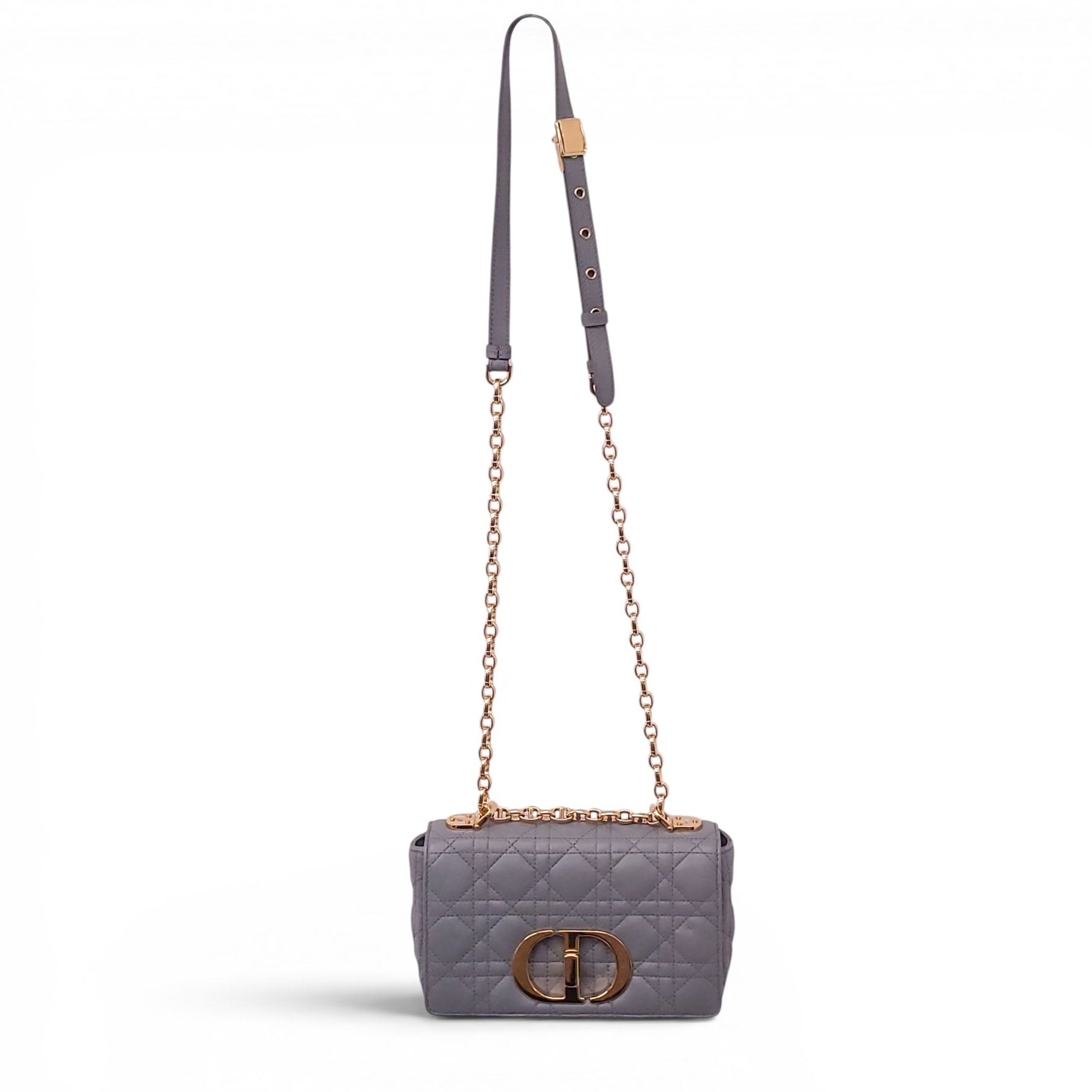 CHRISTIAN DIOR 2021 GREY MEDIUM DIOR CARO BAG