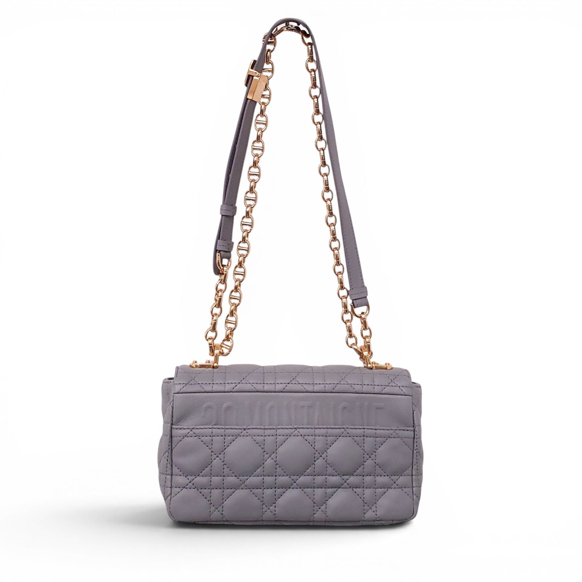 CHRISTIAN DIOR 2021 GREY MEDIUM DIOR CARO BAG