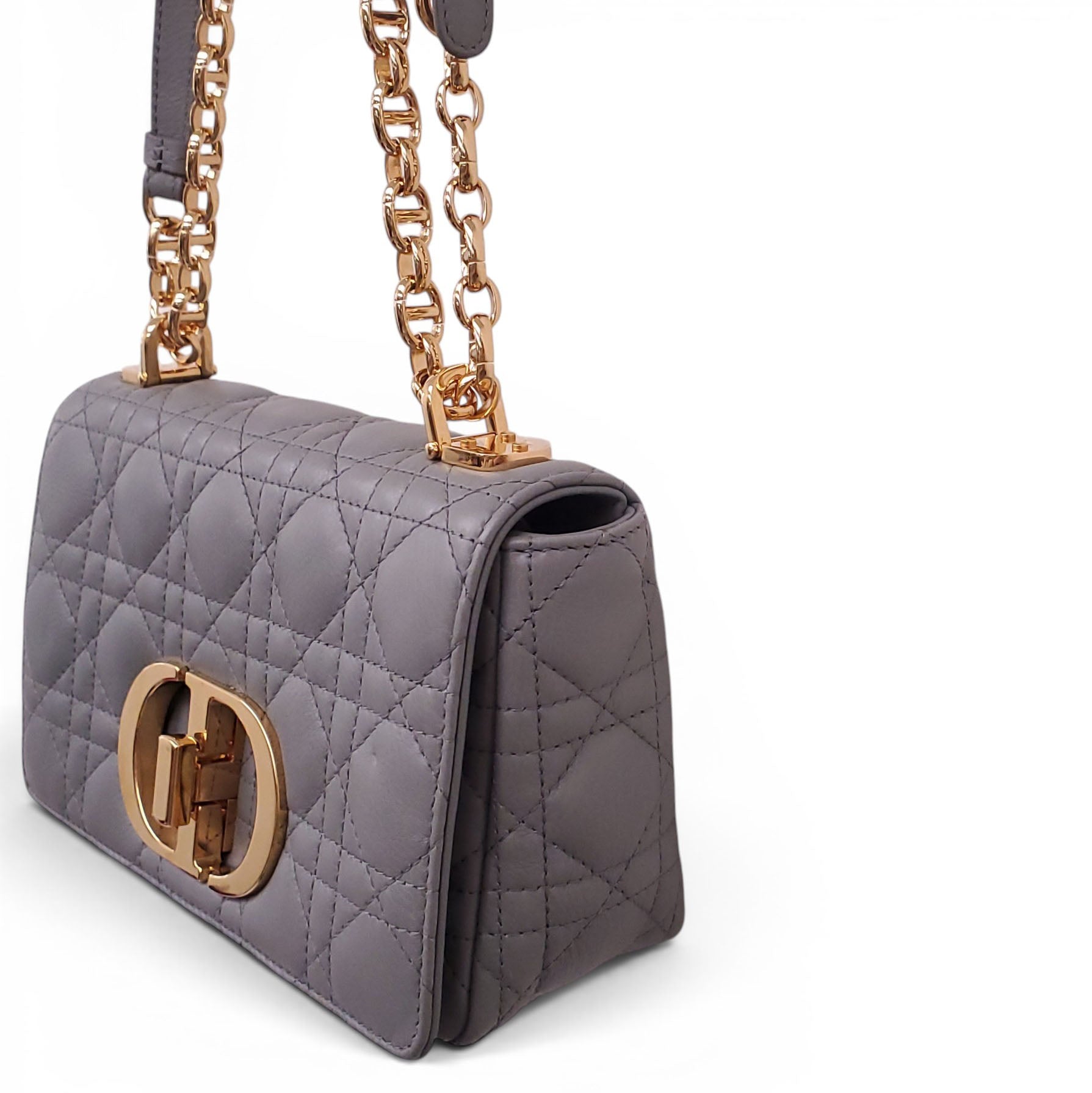 CHRISTIAN DIOR 2021 GREY MEDIUM DIOR CARO BAG