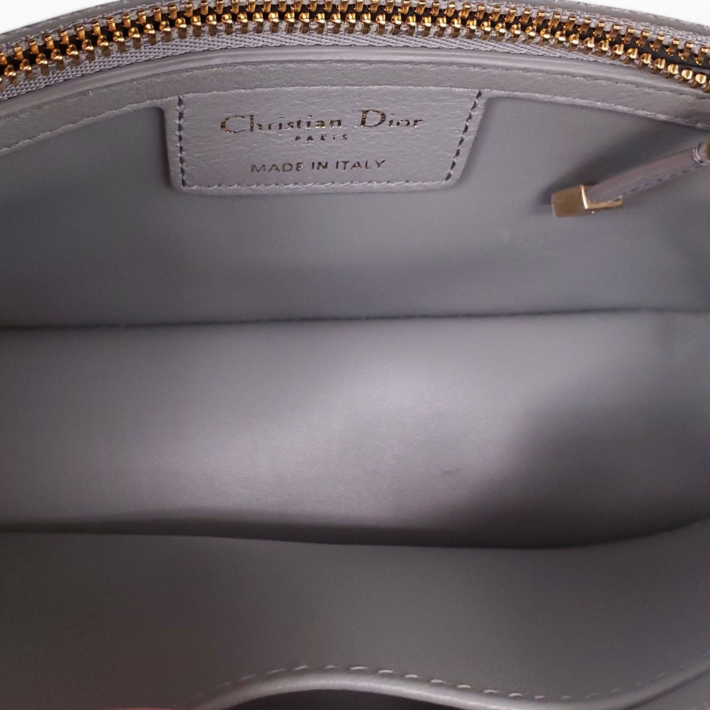 CHRISTIAN DIOR 2021 GREY MEDIUM DIOR CARO BAG