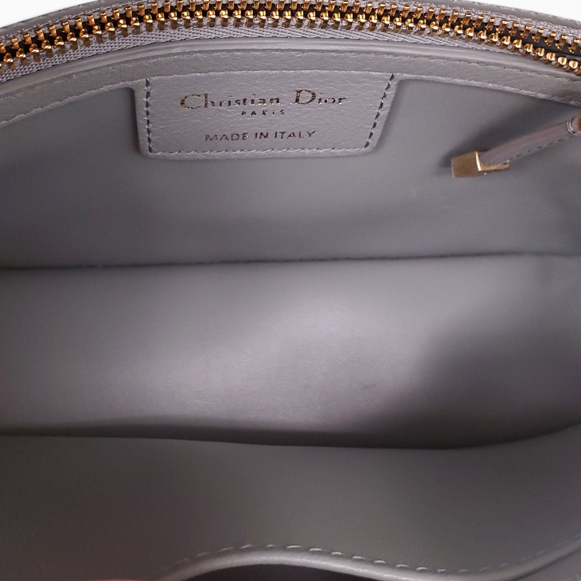 CHRISTIAN DIOR 2021 GREY MEDIUM DIOR CARO BAG
