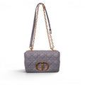 CHRISTIAN DIOR 2021 GREY MEDIUM DIOR CARO BAG
