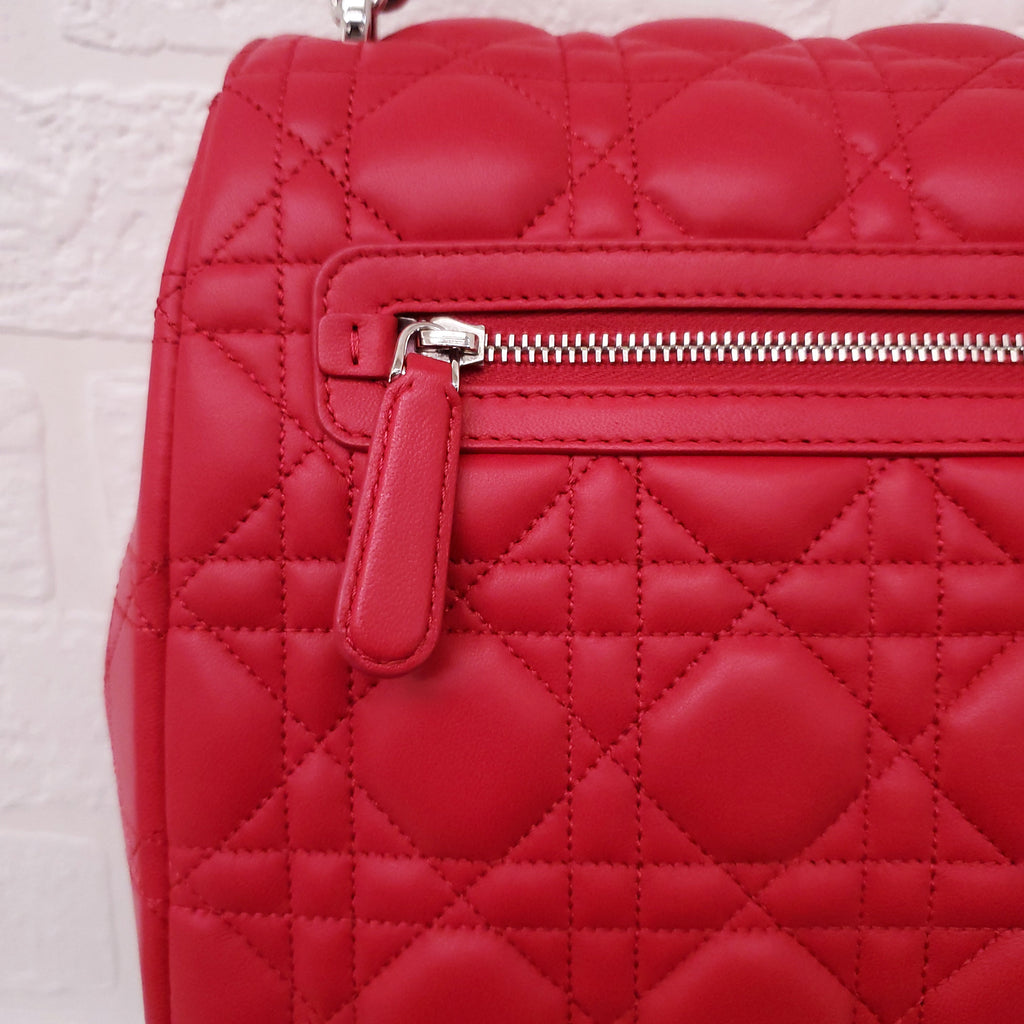 CHRISTIAN DIOR PINK LEATHER CANNAGE MEDIUM 'MISS DIOR' SHOULDER BAG