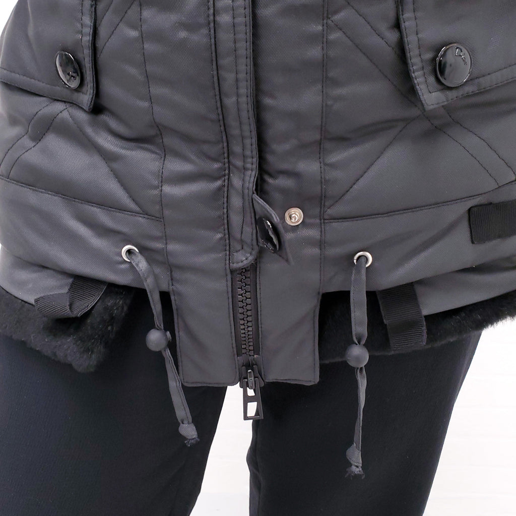 CHRISTIAN DIOR PUFFER JACKET WITH LOGO BUTTONS - SIZE 4