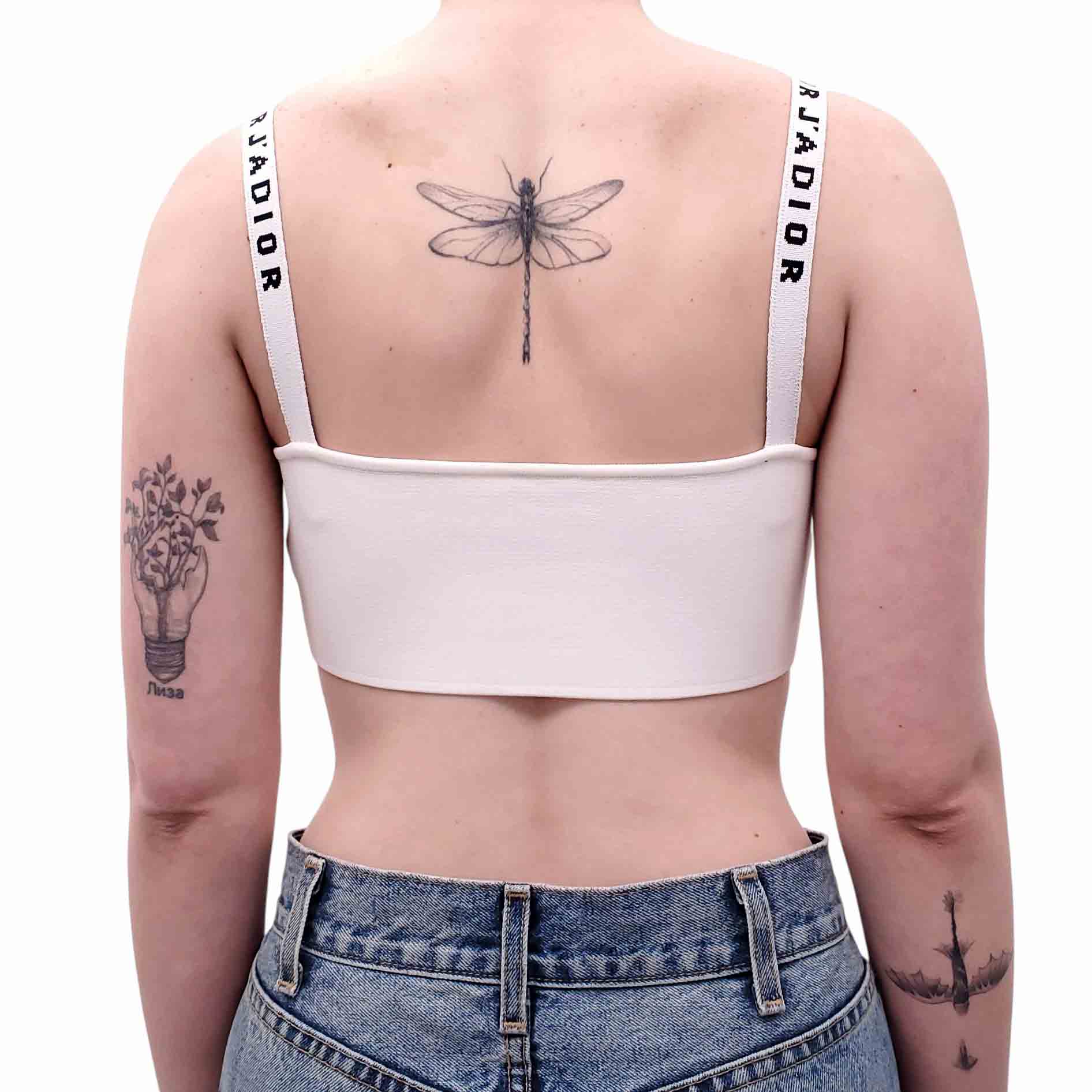 CHRISTIAN DIOR WHITE 'J'ADIOR' LOGO BRALETTE - SIZE S