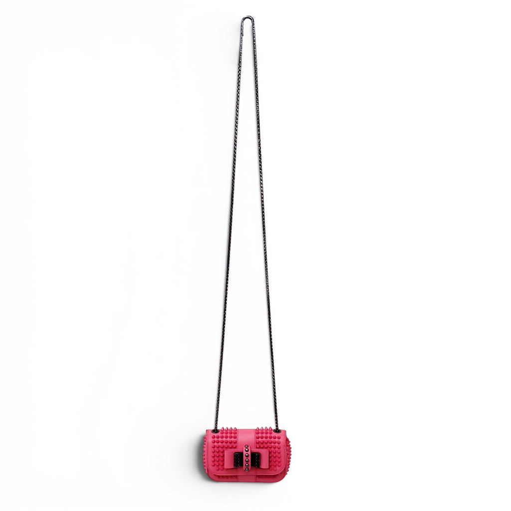 CHRISTIAN LOUBOUTIN HOT PINK STUDDED MINI CROSSBODY BAG