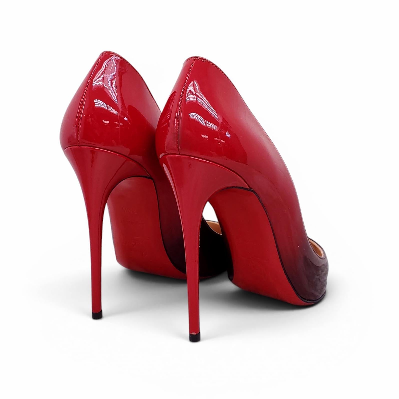 CHRISTIAN LOUBOUTIN RED OMBRE HEELS - SIZE 38.5