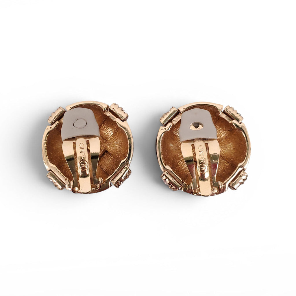 CINER VINTAGE RED CLIP-ON EARRINGS