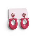 COACH PINK CRYSTAL LOGO EARRINGS