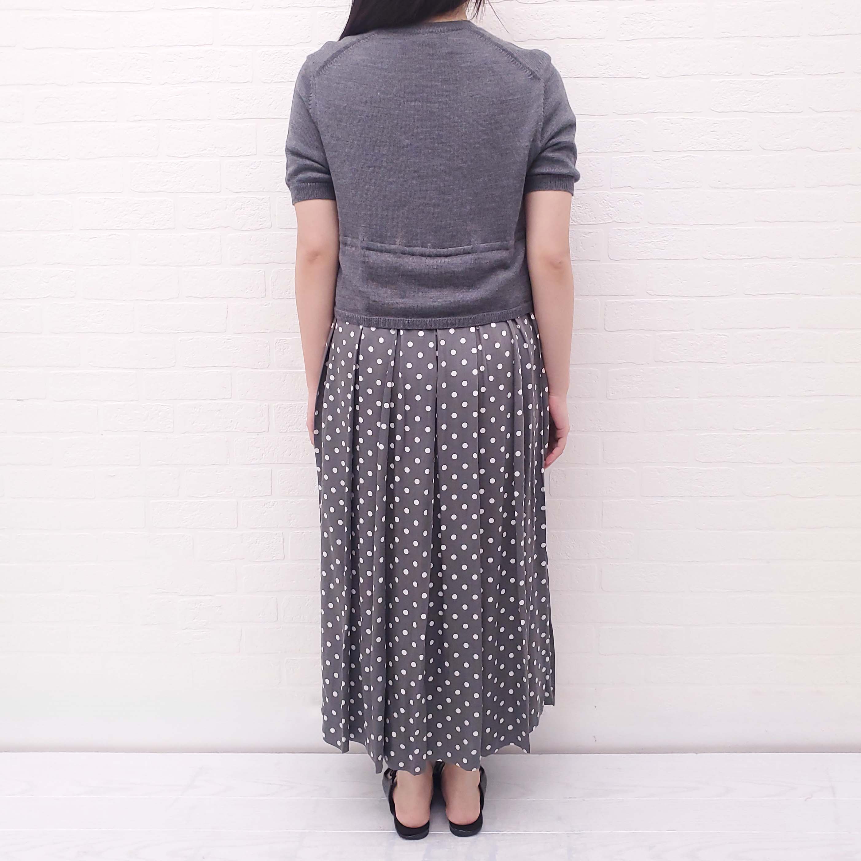 COMME DES GARÇONS GREY POLKA DOT SWEATER DRESS - SIZE S