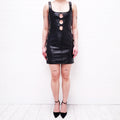 COURRÈGES BLACK PATENT DRESS WITH BUTTONS - SIZE 36