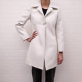 COURREGES WHITE WOOL BLEND COAT - SIZE 38