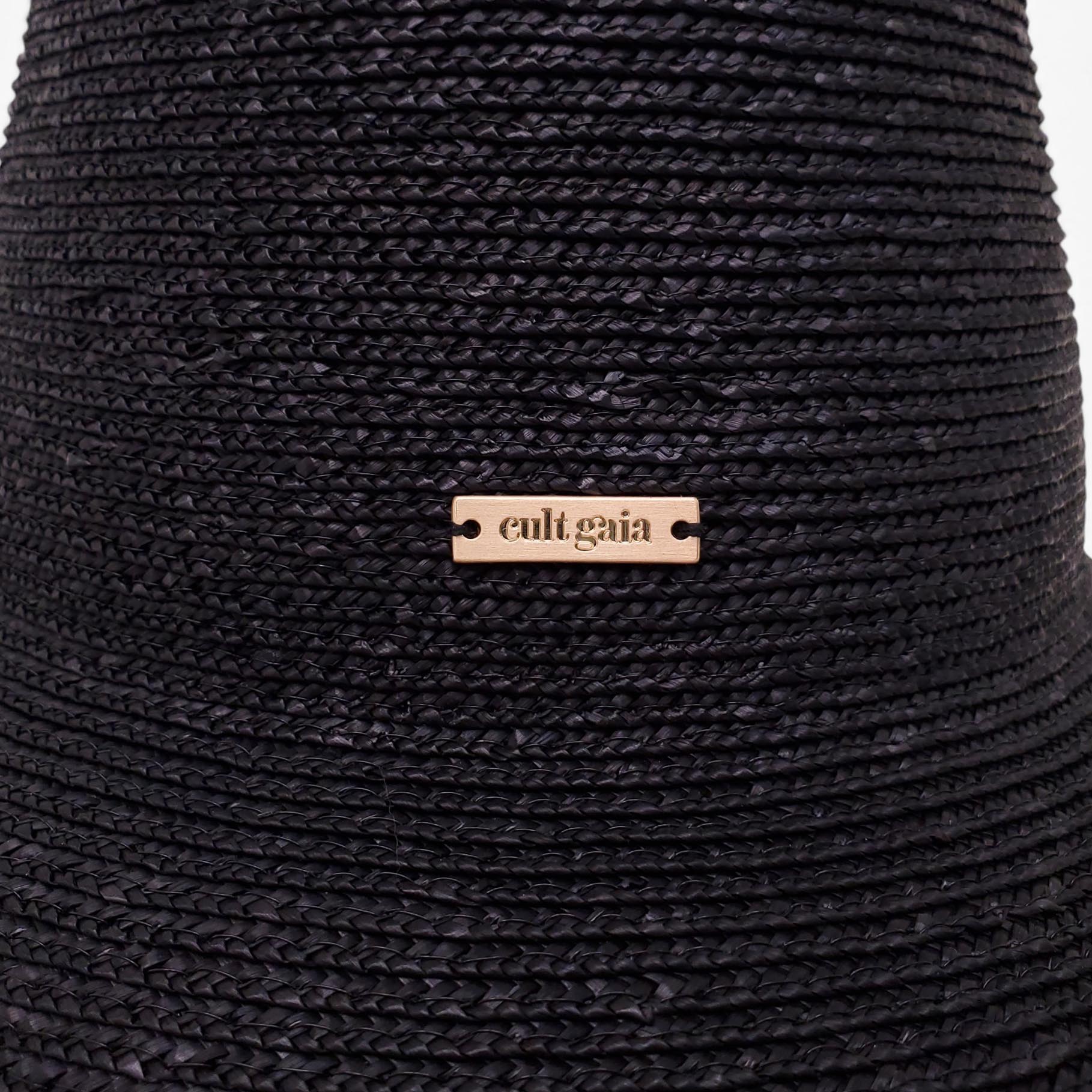 CULT GAIA BLACK RAFFIA HAT