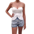 CULT GAIA IVORY PLEATED 'JACE' TOP - SIZE S