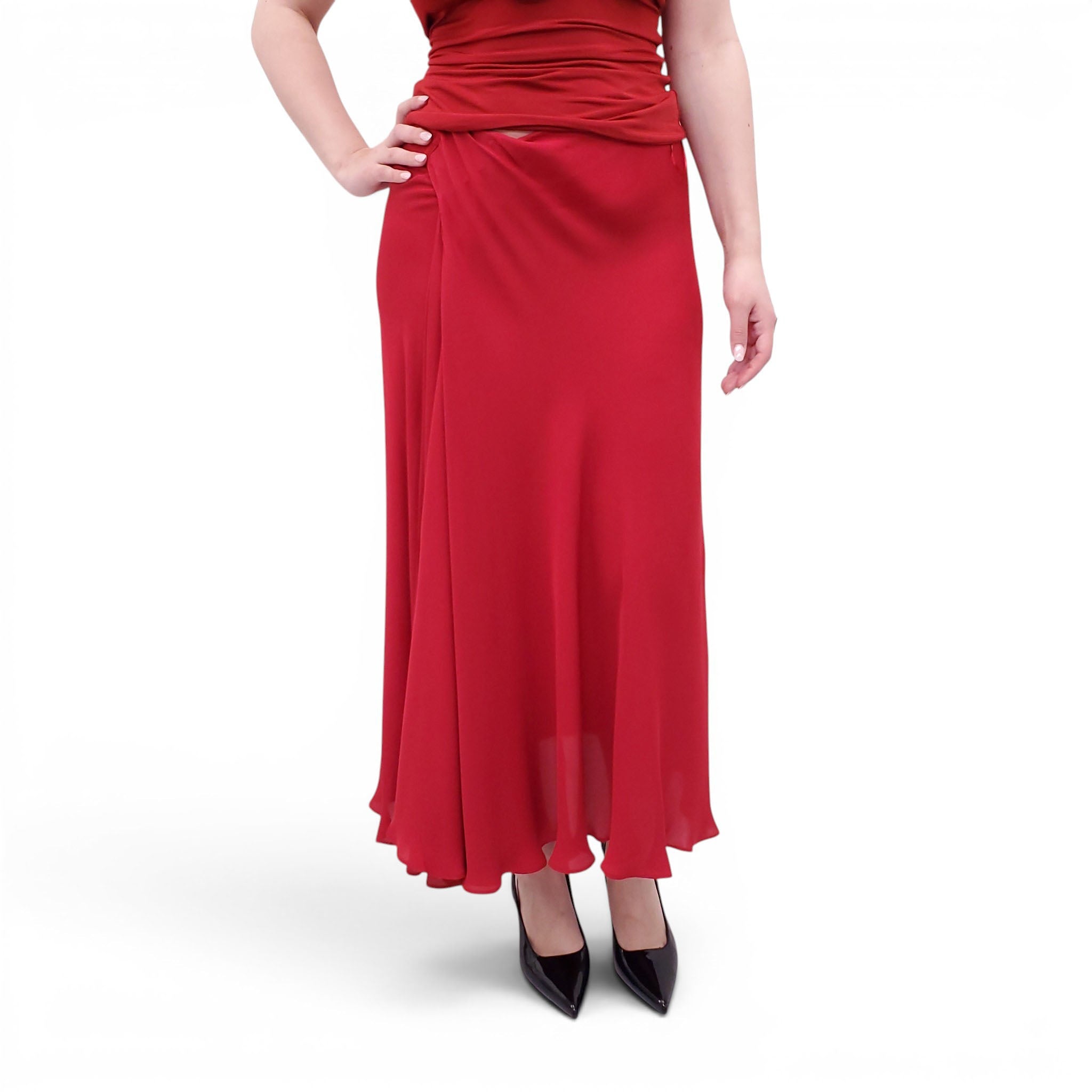 CULT GAIA RED MAXI SKIRT - SIZE 8