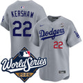 Clayton Kershaw Los Angeles Dodgers Alternate Road Limited 2025 World Series Jersey - Gray