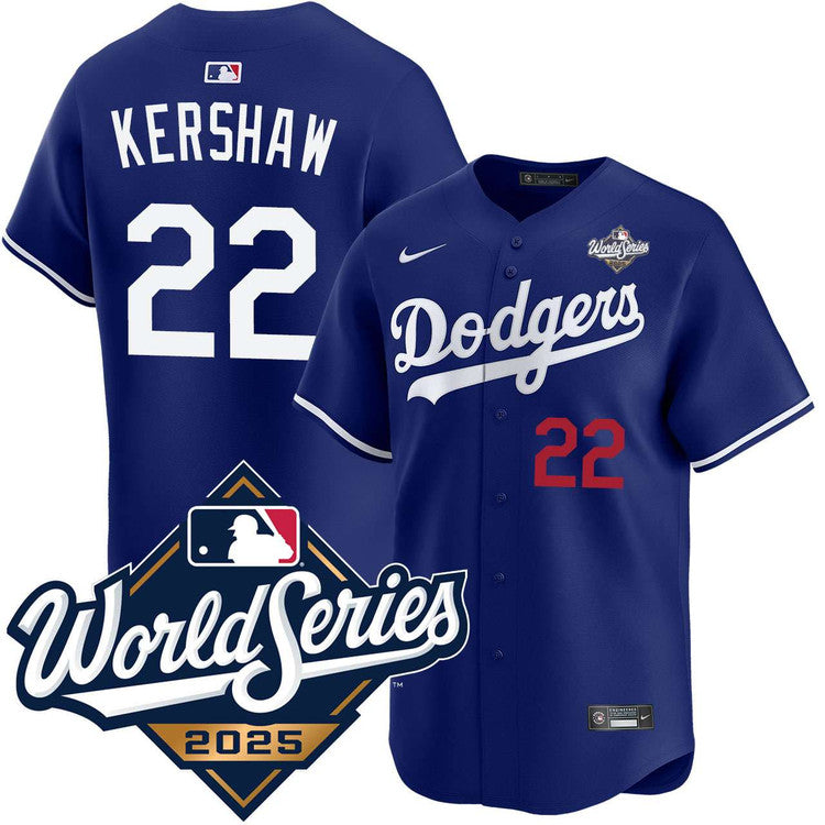 Clayton Kershaw Los Angeles Dodgers Alternate Royal Limited 2025 World Series Jersey - Royal