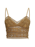 Charo Ruiz Women Melie Top In Cotton Voile And Embroidered Lace