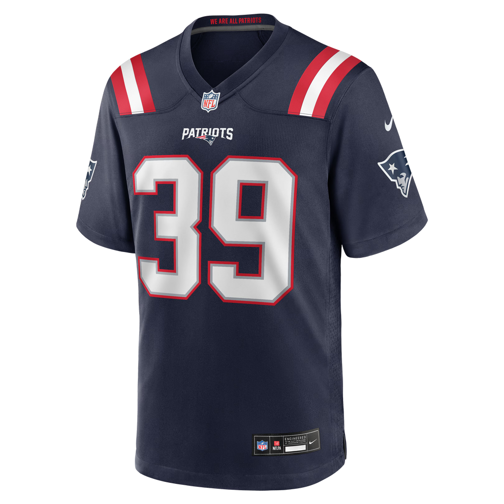 New England Patriots Tyron Herring Navy Team Game Jersey