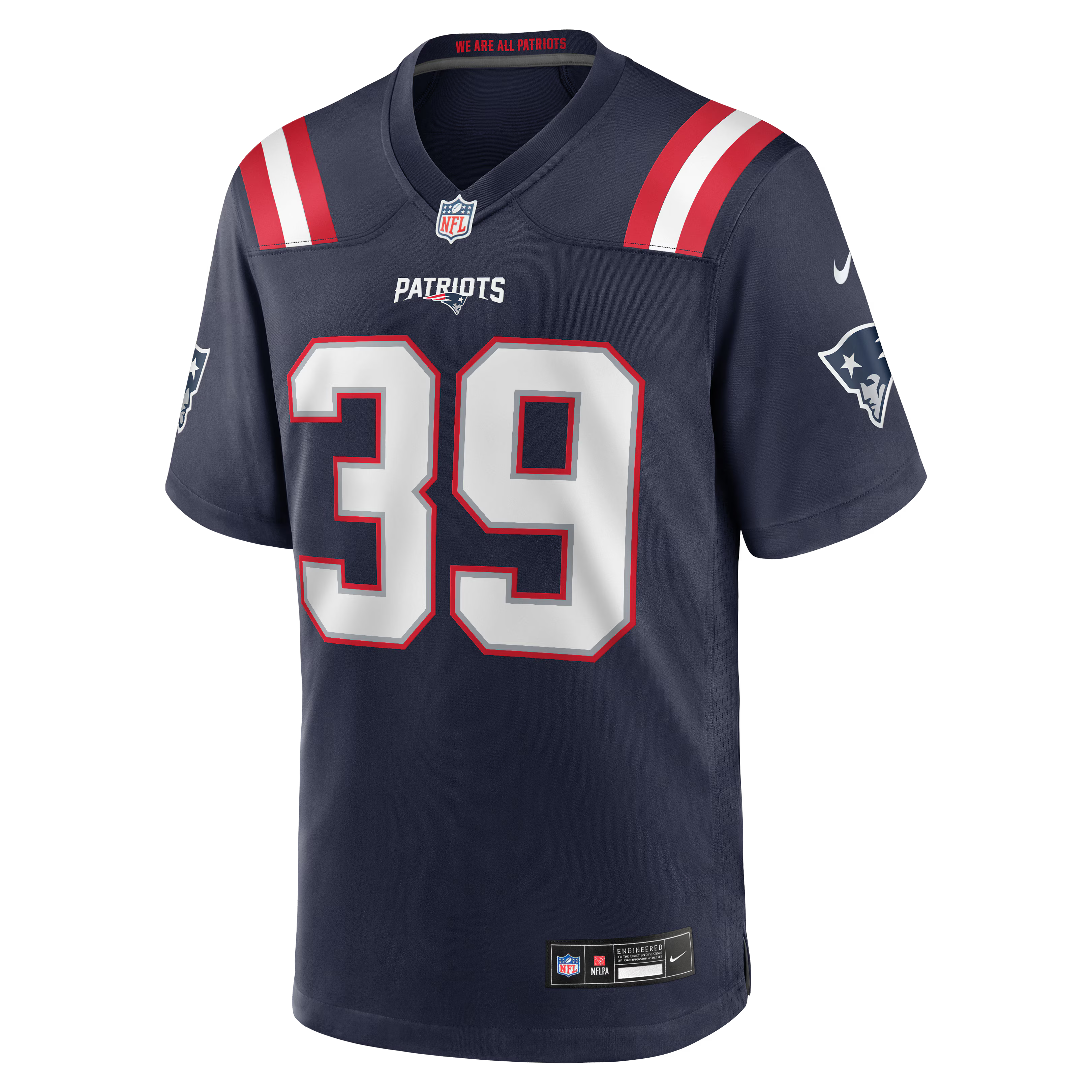 New England Patriots Tyron Herring Navy Team Game Jersey