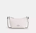 NWT Coach Small Zip Top Leather Crossbody Bag In Chalk