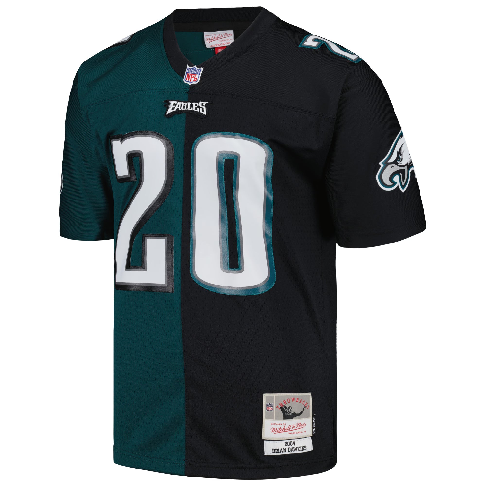Philadelphia Eagles Brian Dawkins Mitchell & Ness Midnight Green/Black 2004 Split Legacy Replica Jersey