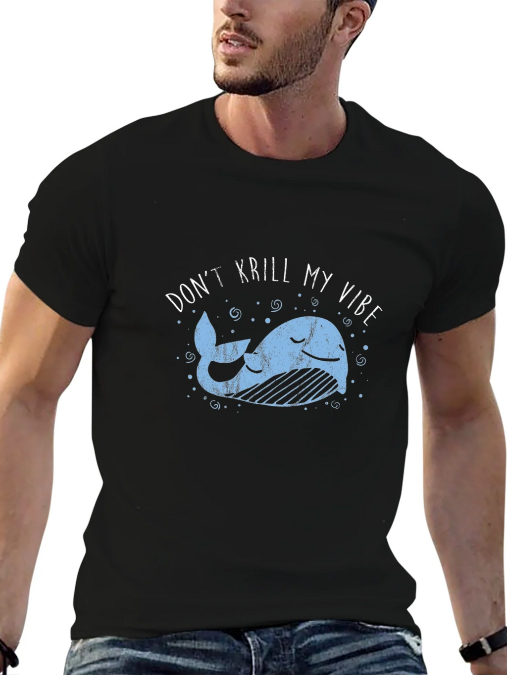 Dont Krill My Vibe Black Graphic Tee