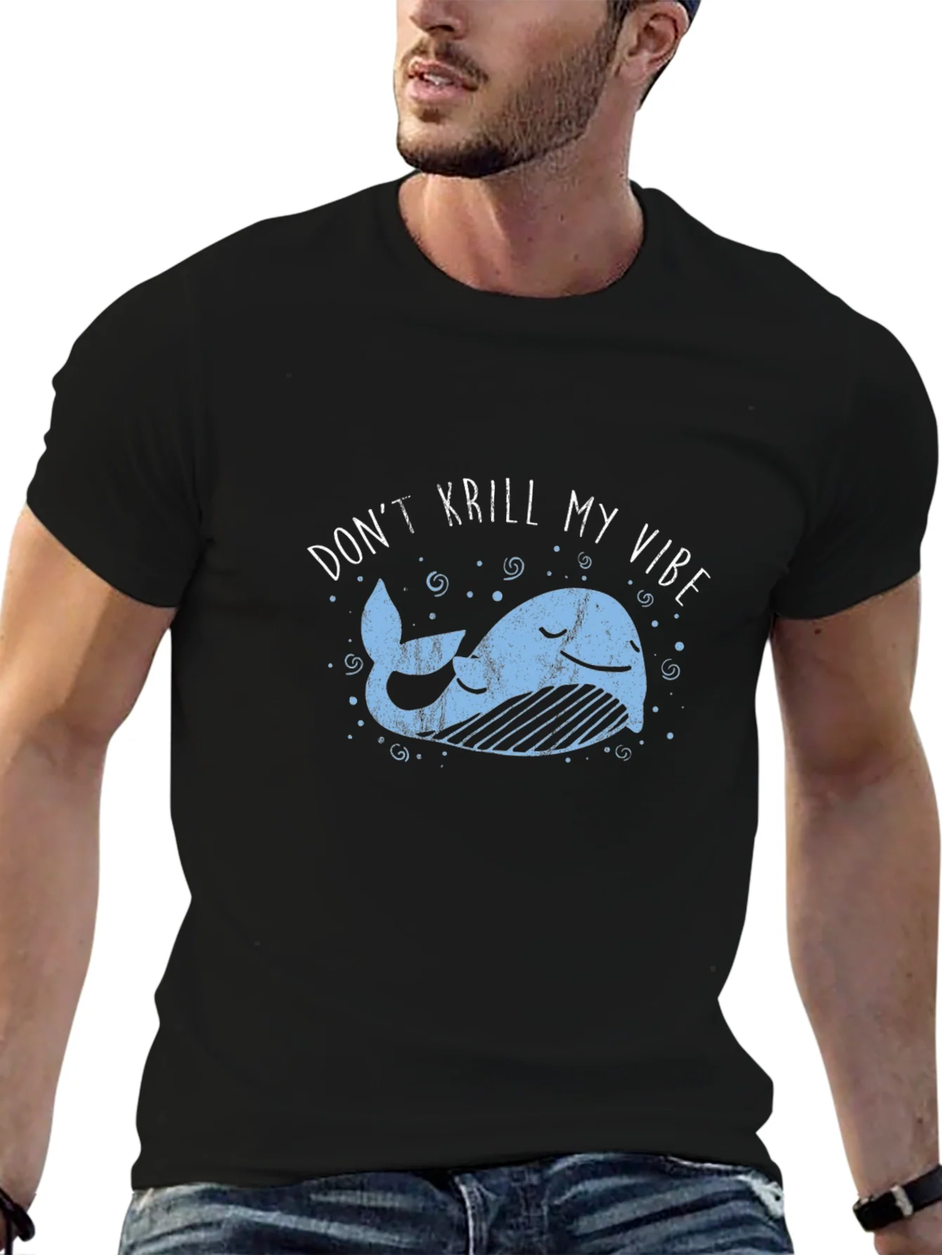 Dont Krill My Vibe Black Graphic Tee