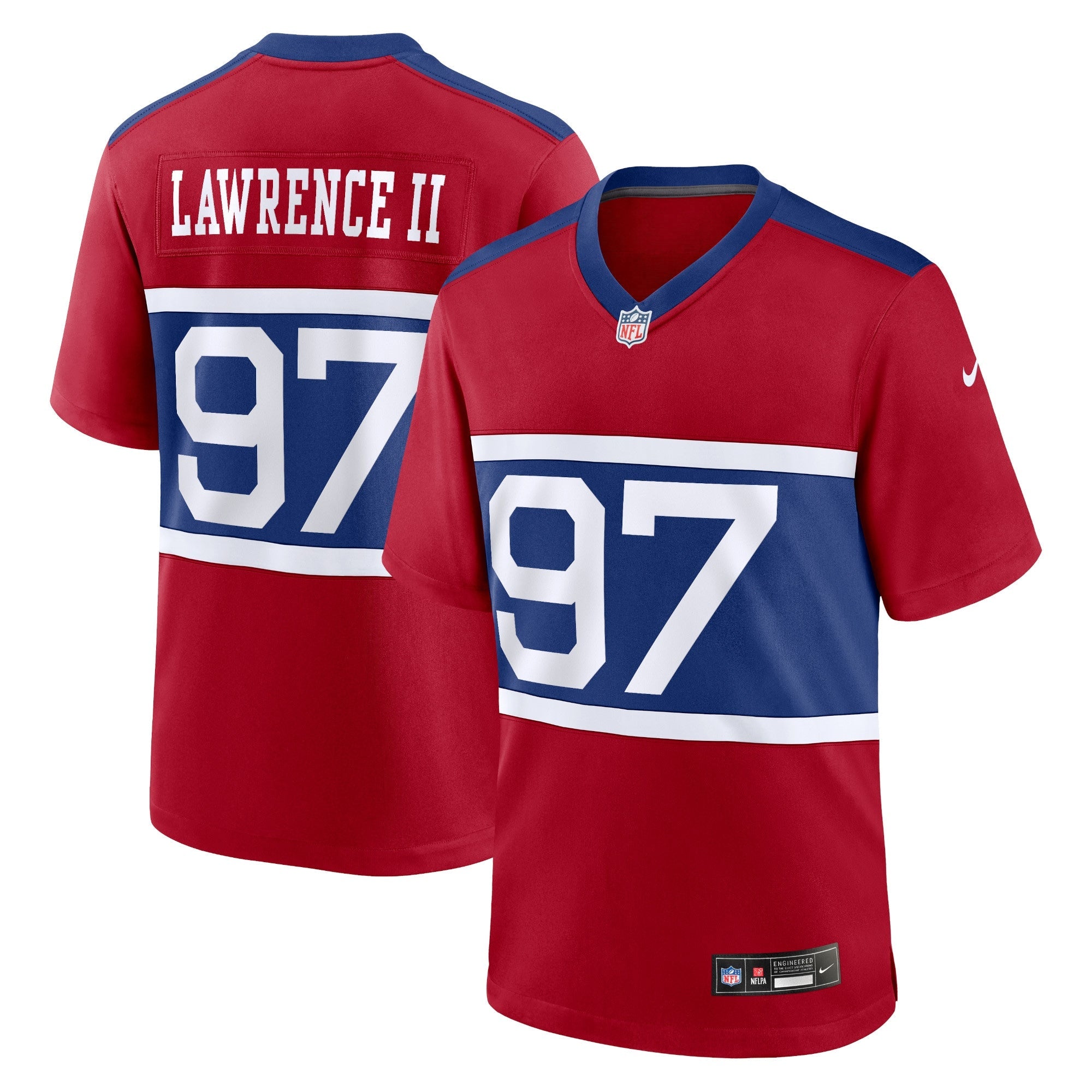 New York Giants Dexter Lawrence II Century Red Alternate Player Game Jersey