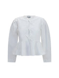 Ganni Women Cotton Poplin Blouse With Bows