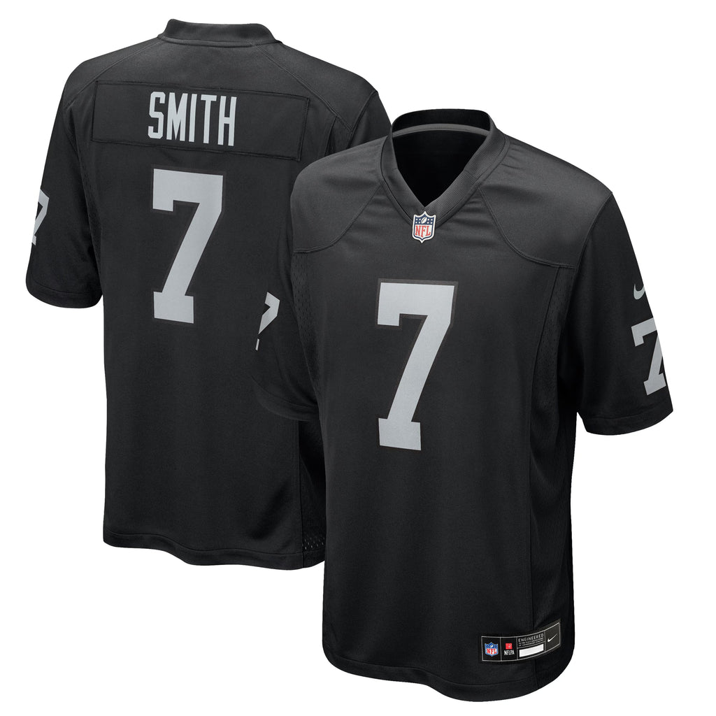 Las Vegas Raiders Geno Smith Black Game Player Jersey