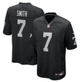 Las Vegas Raiders Geno Smith Black Game Player Jersey