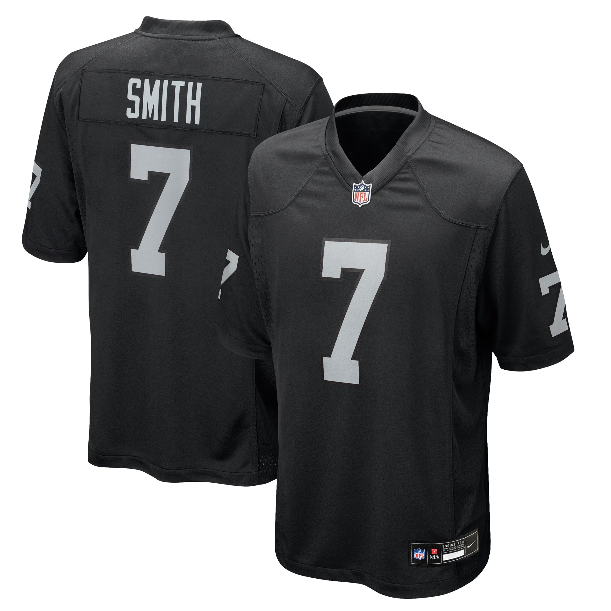 Las Vegas Raiders Geno Smith Black Game Player Jersey