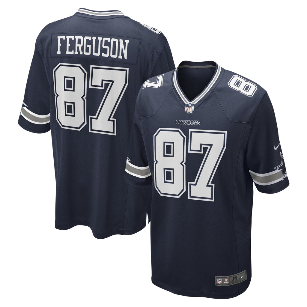 Dallas Cowboys Jake Ferguson Navy Team Game Jersey