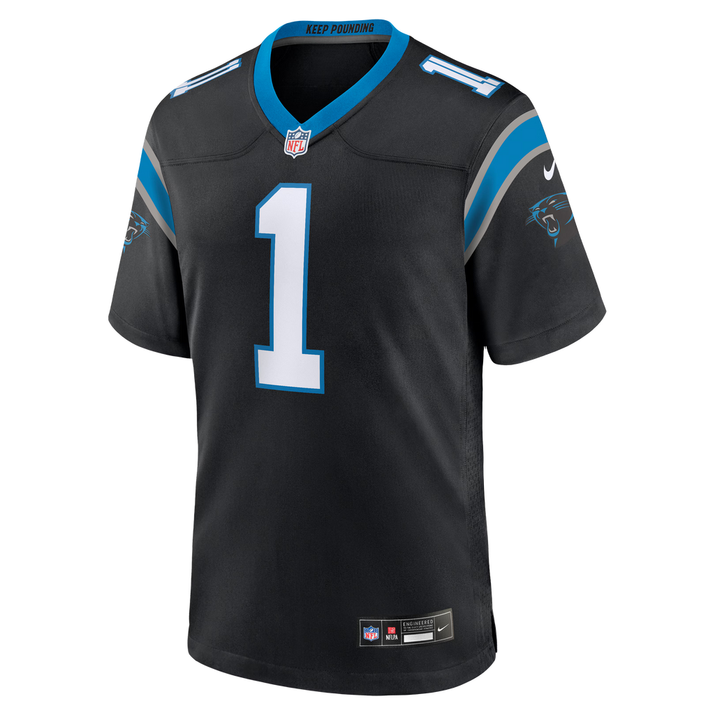 Carolina Panthers Cam Newton Black Team Retired Game Jersey