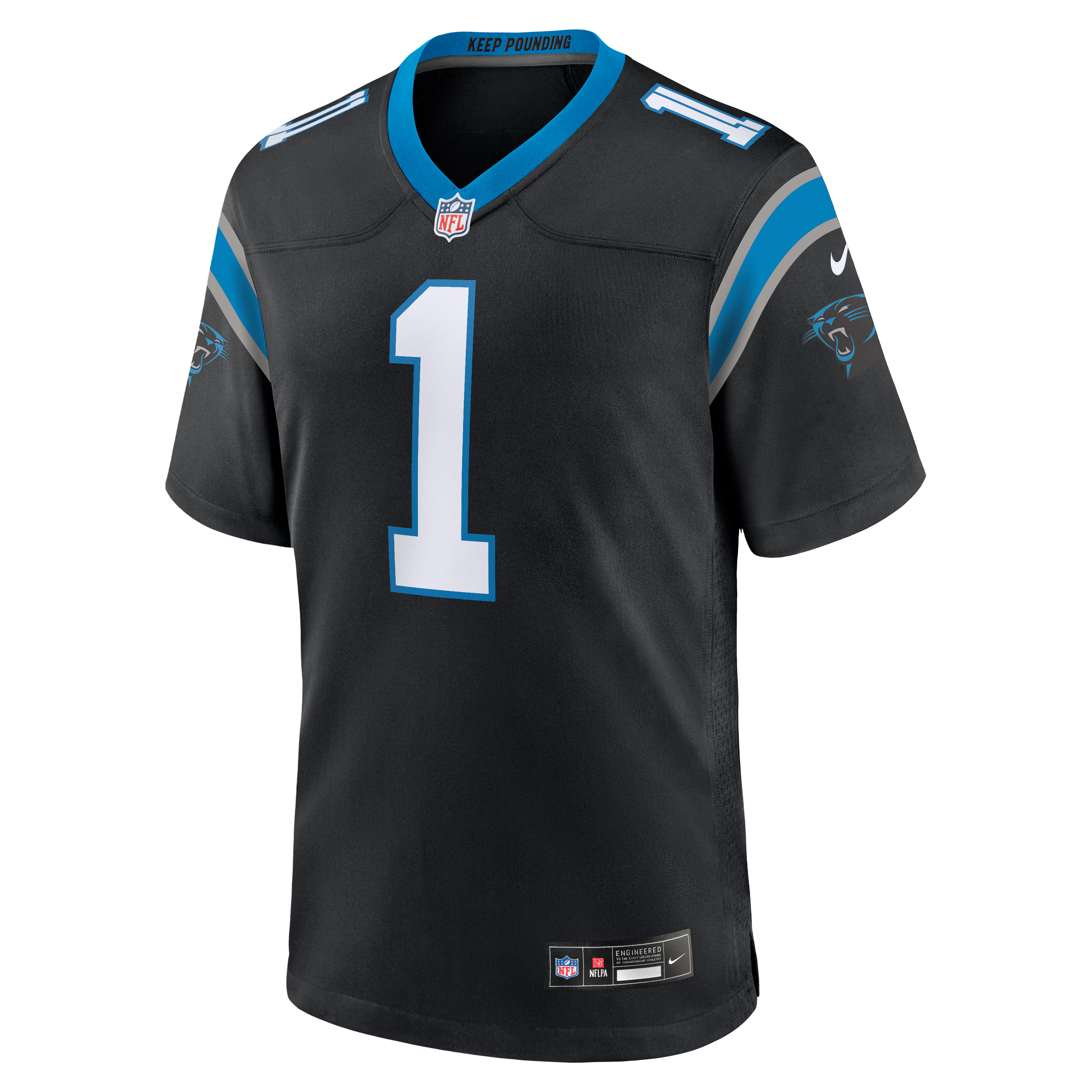 Carolina Panthers Cam Newton Black Team Retired Game Jersey
