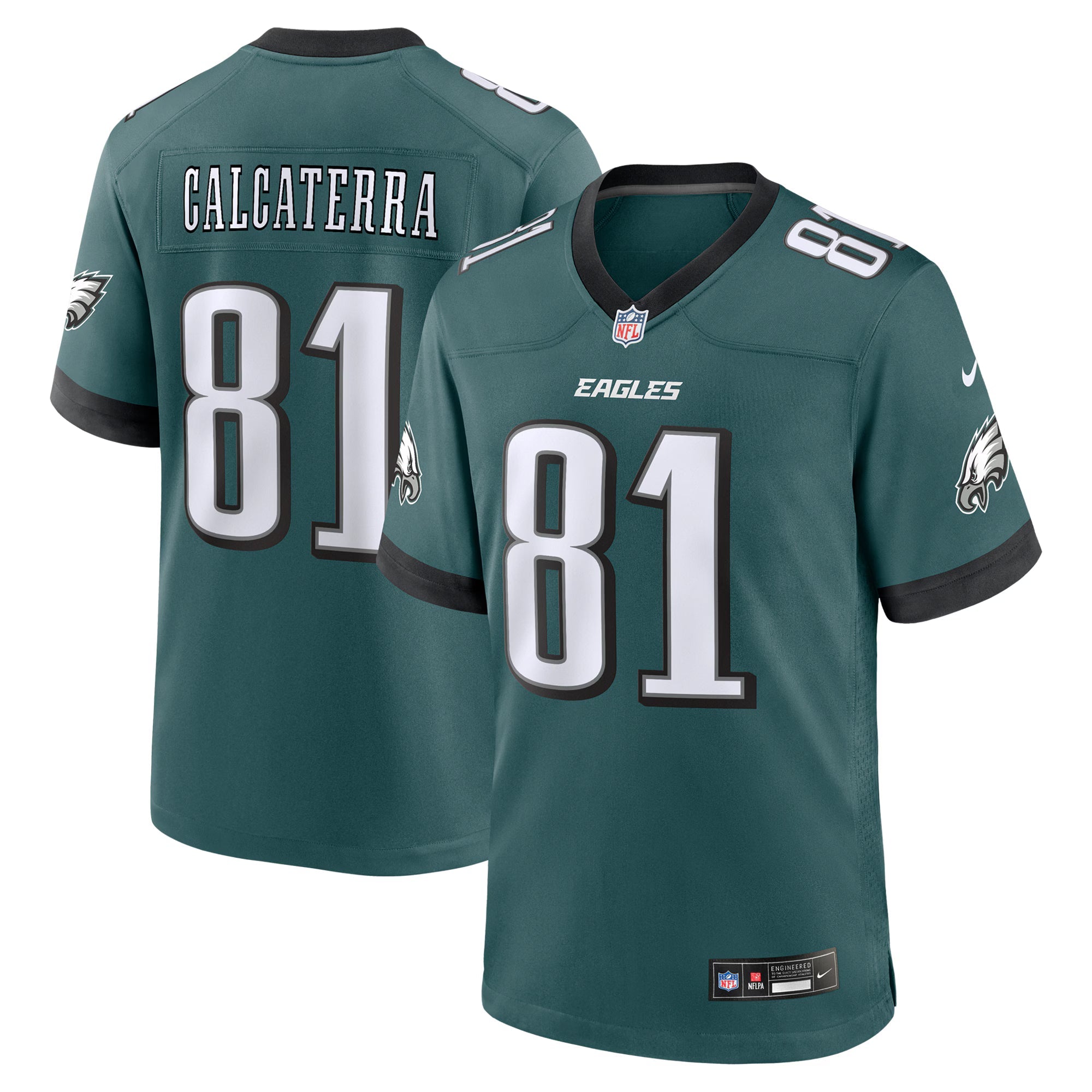 Philadelphia Eagles Grant Calcaterra Midnight Green Team Game Jersey