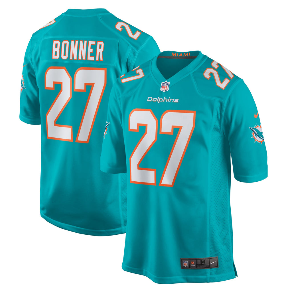 Miami Dolphins Ethan Bonner Aqua Game Jersey