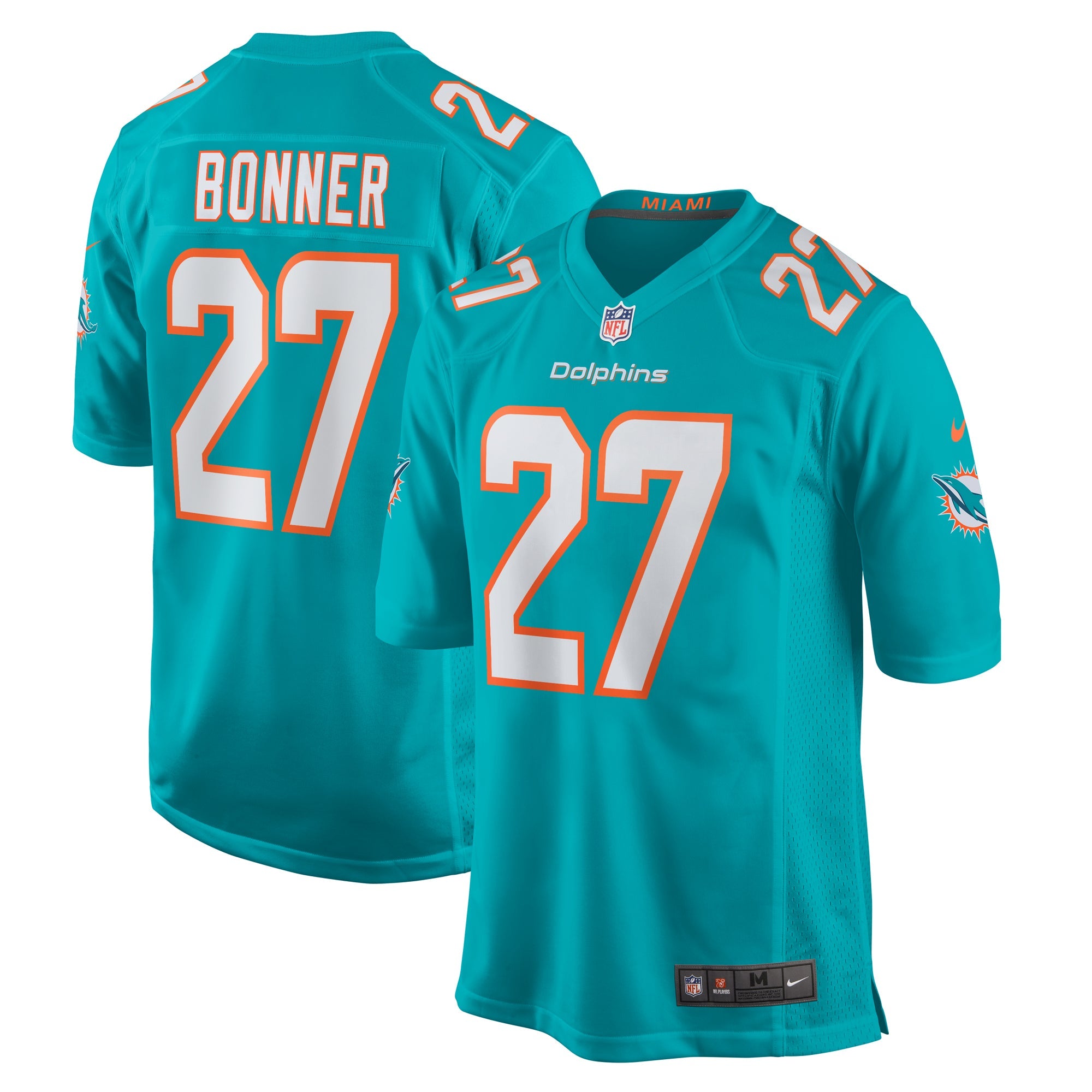 Miami Dolphins Ethan Bonner Aqua Game Jersey