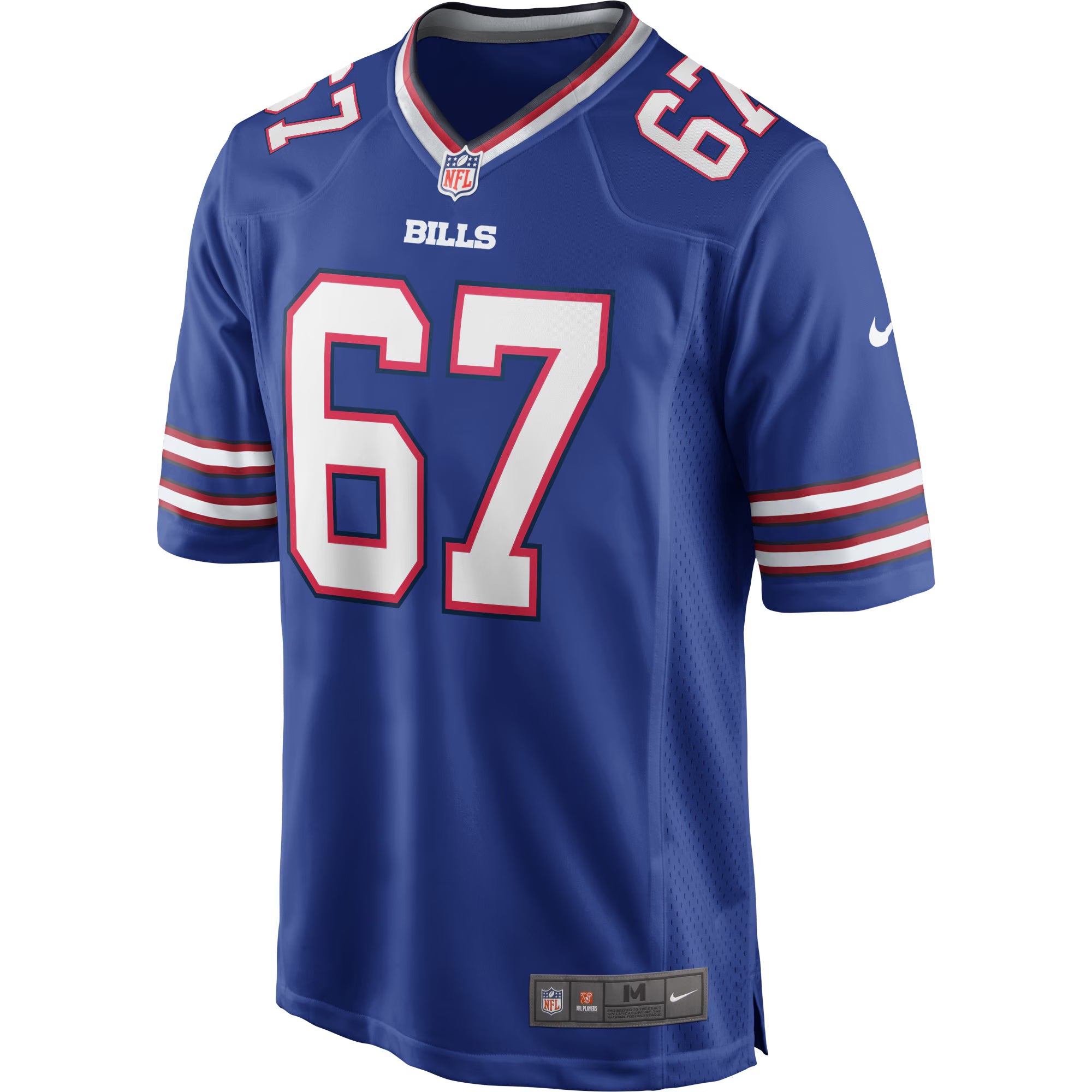 Buffalo Bills Kent Hull Royal Game Retired Player Jersey