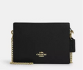 NWT Coach Slim Crossbody Leather Bag In Gold/ Black