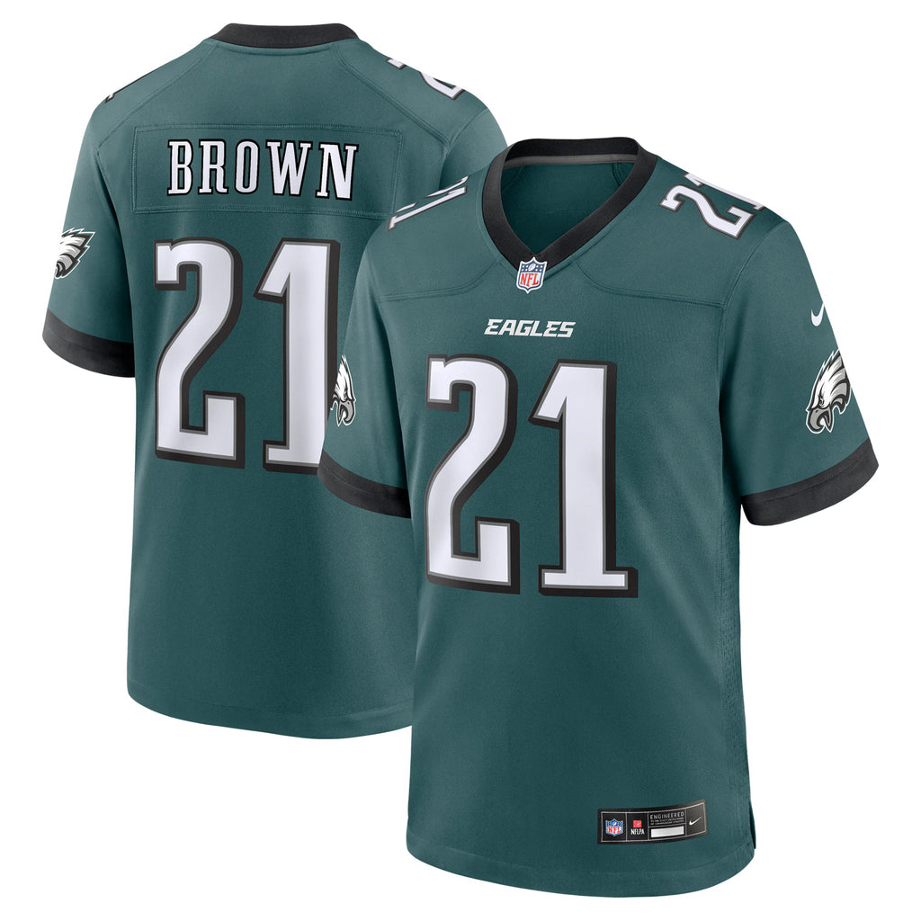 Philadelphia Eagles Sydney Brown Midnight Green Team Game Jersey