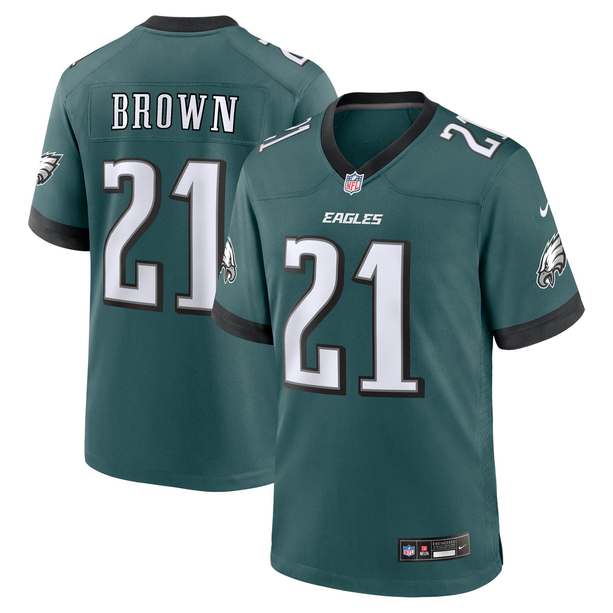 Philadelphia Eagles Sydney Brown Midnight Green Team Game Jersey