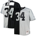 Las Vegas Raiders Bo Jackson Mitchell & Ness Black/Silver Big & Tall Split Legacy Retired Player Replica Jersey