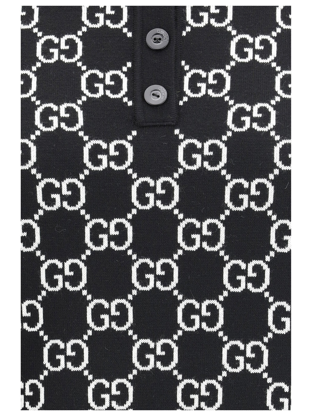 Gucci Women Gg Wool Jacquard Polo Top