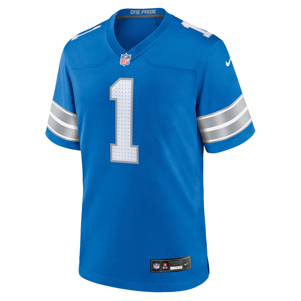 Detroit Lions Number 1 Groom Blue Game Jersey